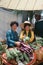 Two Thai women selling vegetables