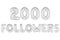 Two thousand followers, chrome grey color