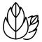 Two three segmented leaves icon, outline style