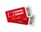 Two ticket of cinema for movie. Template red VIP entry pass tickets for theater, festival, cinema on isolated background. Pass