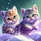 Two Tiny Kittens Playfully Frolicking in the Snow