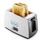 Two toasts of bread in a toaster isolated 3d