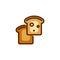 Two toasts. Icon of traditional food element for breakfast. Fried crusty bread for sandwiches. Vector isolated