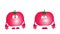 Two tomatoes. Cartoon characters. Different emotions. Laugh and Cry.