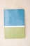 Two tone blue and green note book
