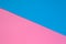 Two tone blue and pink colour paper. empty space for background design