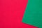 Two tone green red flannel fabric background with copy space