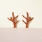 .Two-tone and reindeer antlers. Minimalistic conceptual illustration of New Year\\\'s holidays