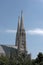 The two towers of the Neo-Gothic votive church & x28;Votivkirche& x29; in Vienna, Austria