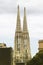 Two towers of Votive church in Vienna, Austria