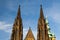 Two towers on the west side of St.Vitus Cathedral