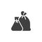Two trash bags vector icon
