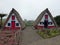 Two triangular characteristic house of Madeira in Portugal.