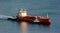 Two tugs escorting tanker Crystal East to the pier. Nakhodka Bay. East (Japan) Sea. 12.10.2012