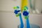 Two used toothbrushes