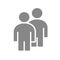 Two user profile gray icon. Couple, mates symbol