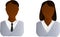 Two users icon - african man and woman