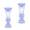 Two vases blue faience vector