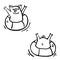 Two vector funny cartoon pigs and flotation rings