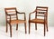 Two vintage colonial style wooden armchairs