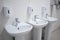 Two washbasins at the industrial plant in the sanitary room