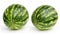 Two watermelons on white