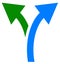 Two way arrow symbol, arrow icon. Curved arrows left and right