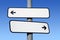 Two way blank signpost.