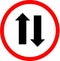 Two way traffic sign