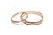 Two wedding ring on a white background brilliant