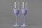 Two wedding wine glasses in lavender color.