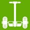 Two wheeled battery powered vehicle icon green