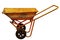 Two-wheeled wheelbarrow on a white background