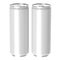 Two white beverage drink cans, PNG transparent bac