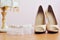 Two white bride weddings easy shoes