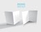 Two White Brochure design isolated on grey.Realistic style.