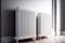 two white heating radiators with underfloor heating