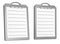 Two white lined blank writing pads isolated on whi