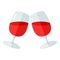 Two Wine Glasses Flat Icon on White