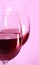 Two wine glasses with red wine closeup