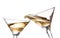 two wine swirling in a goblet martini glass,
