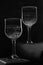 Two wineglasses with bubbly drink