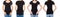 Two woman in black t-shirt : cropped image front and rear view, t-shirt set, mockup tshirt blank