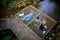 Two woman and girl children happiness on natural bamboo terrace