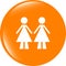 Two woman glossy web icon on white background