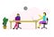 A two-woman meeting in room, work process communication , team project discussing idea teamwork. vector illustration quarantine ca