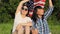 Two woman with usa flag, patriotic american holiday 4th of july independence day