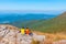 Two women are admiring Mudeungsan national park near Gwangju, Republic of Korea