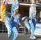 Two women in costume with sea and marine detail in carnival procession