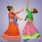 Two women dancing the Bollywood Indian dance